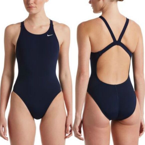 NIKE Hydrastrong Fastback One Piece Blue Swimsuit - Picture 1 of 8